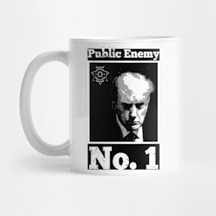 Trump Mugshot-Public Enemy No. 1-W/B Mug